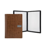 Protège-menu en cuir recyclé Securit Gamme Leather A4 marron — CU926