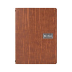 Protège-menu en cuir recyclé Securit Gamme Leather A4 marron — CU926
