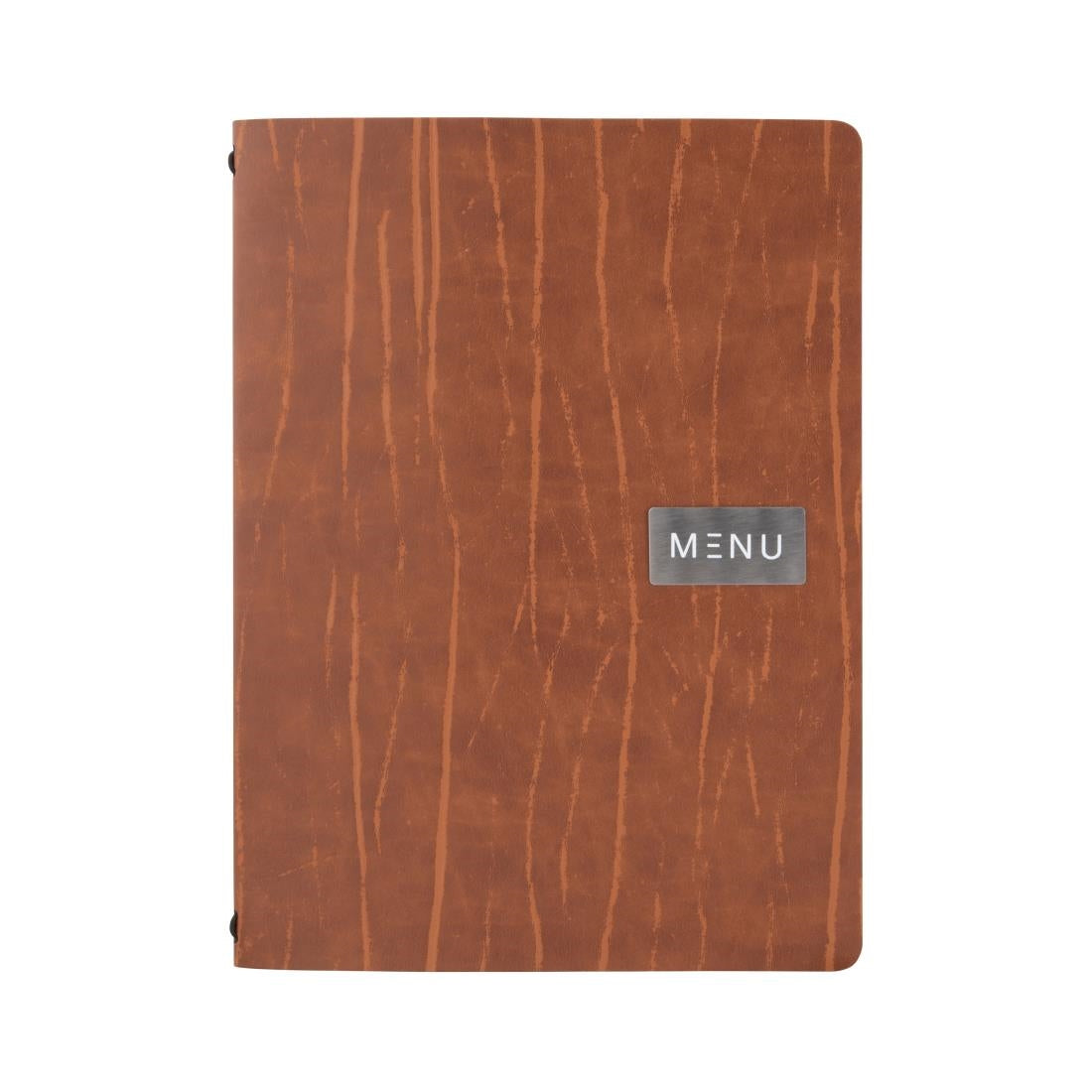 Protège-menu en cuir recyclé Securit Gamme Leather A4 marron — CU926