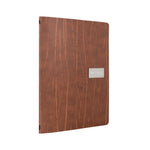 Protège-menu en cuir recyclé Securit Gamme Leather A4 marron — CU926