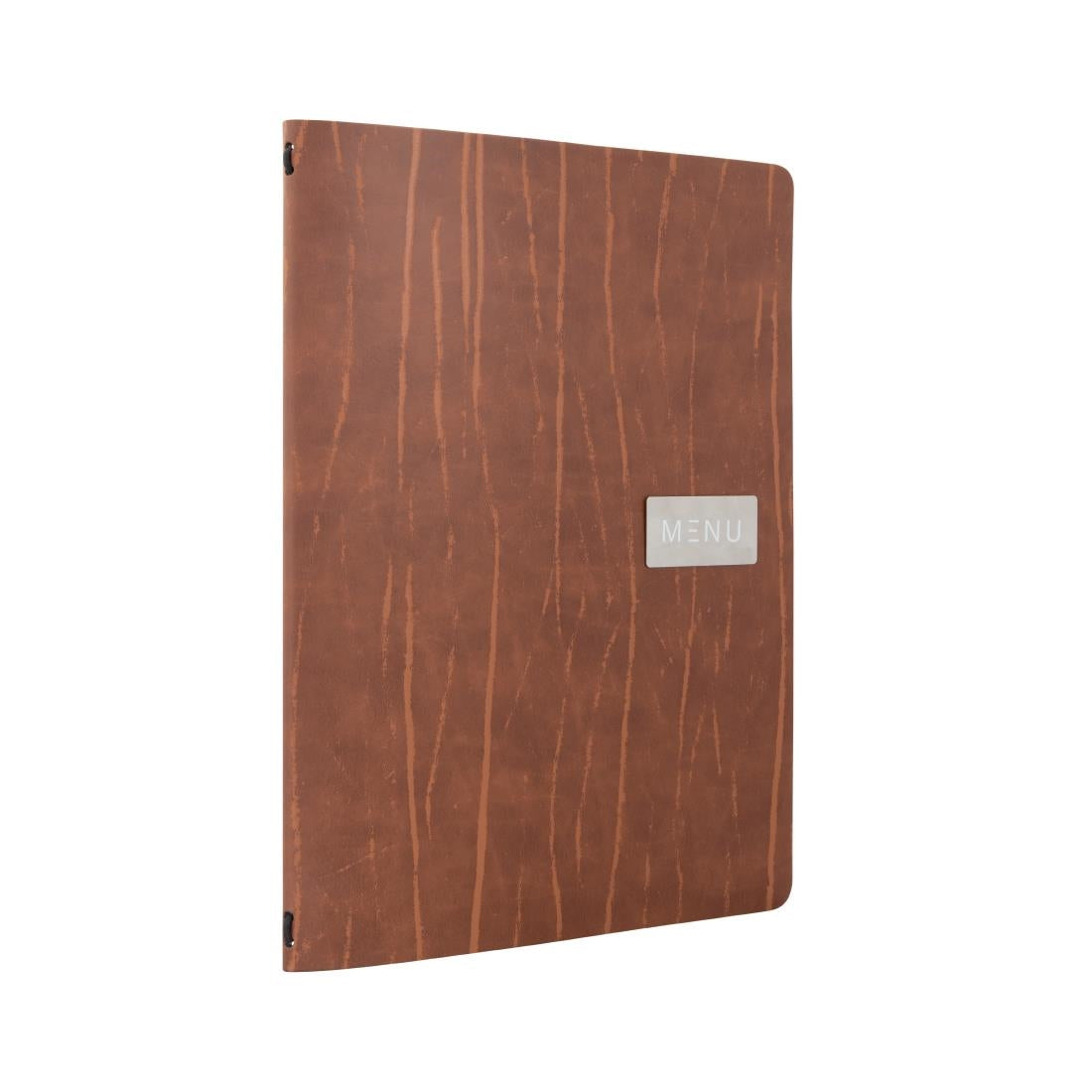 Protège-menu en cuir recyclé Securit Gamme Leather A4 marron — CU926