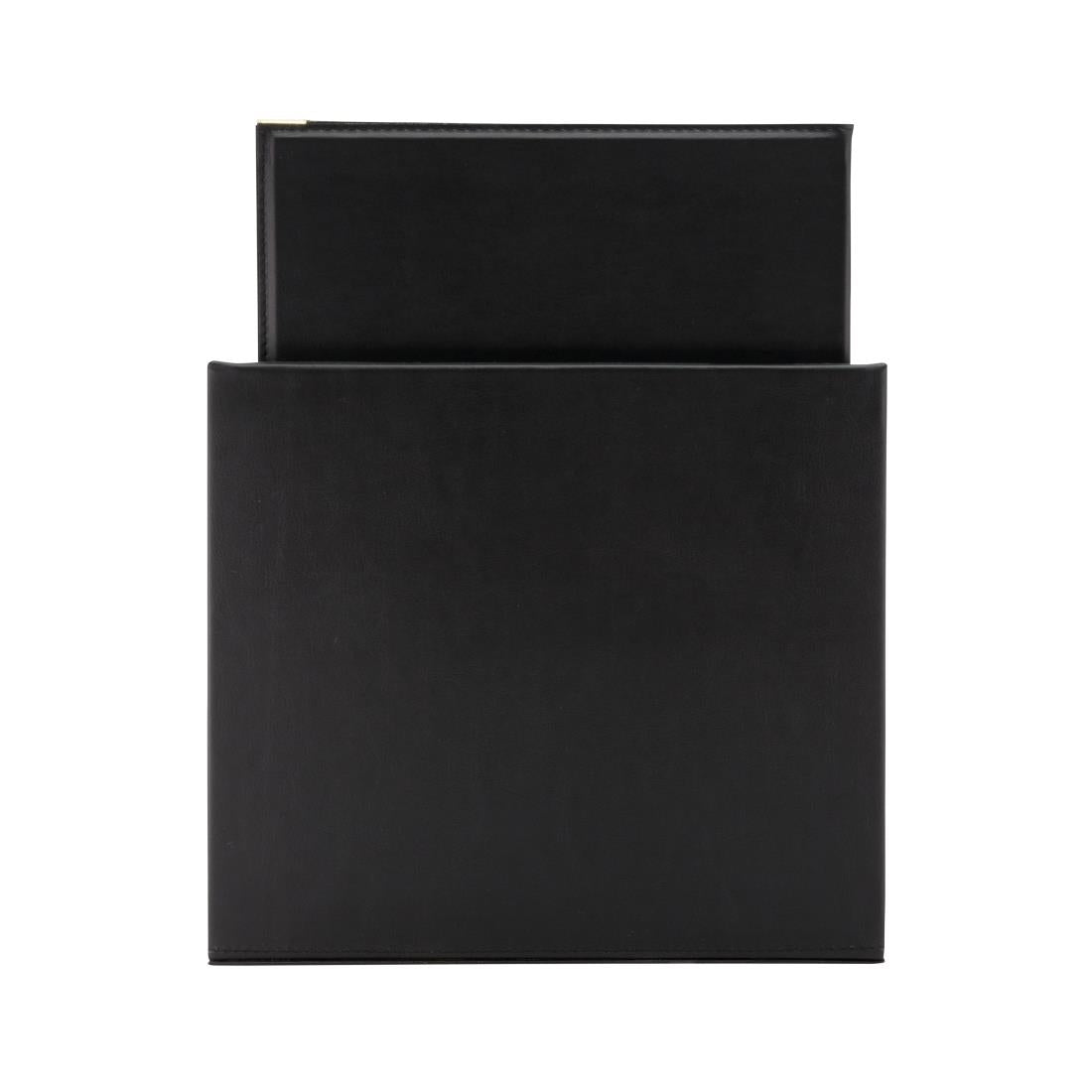Boîte avec 20 protège-menus simili cuir A4x4 Securit Classic noirs — CU929