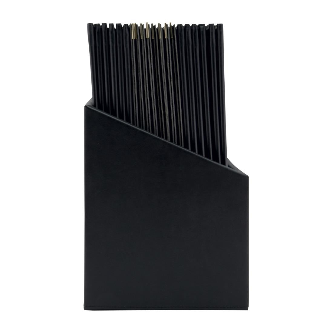 Boîte avec 20 protège-menus simili cuir A4x4 Securit Classic noirs — CU929