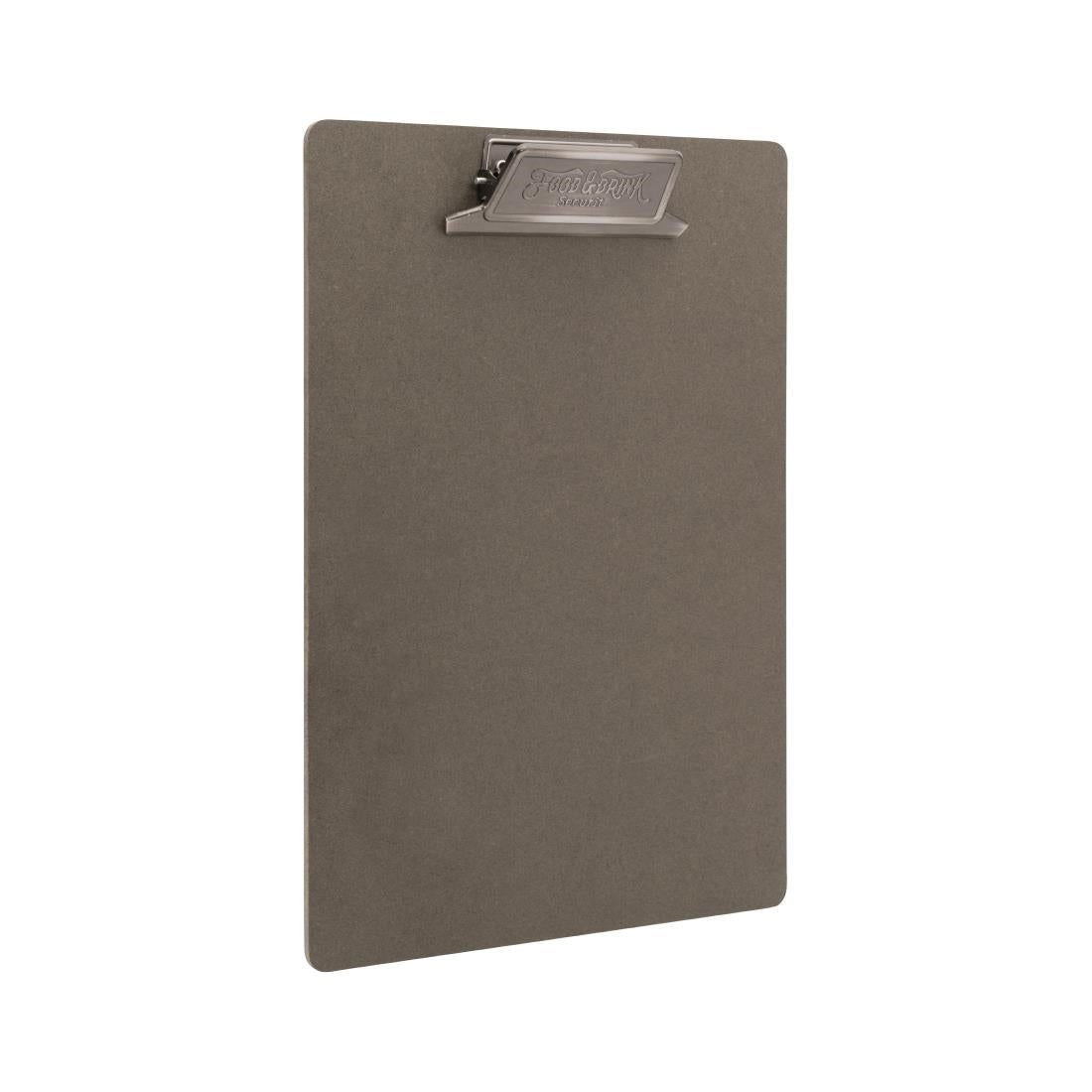 Planche porte-menu avec clip métal patiné "Food & Drink" Securit Vintage A4 — CU931