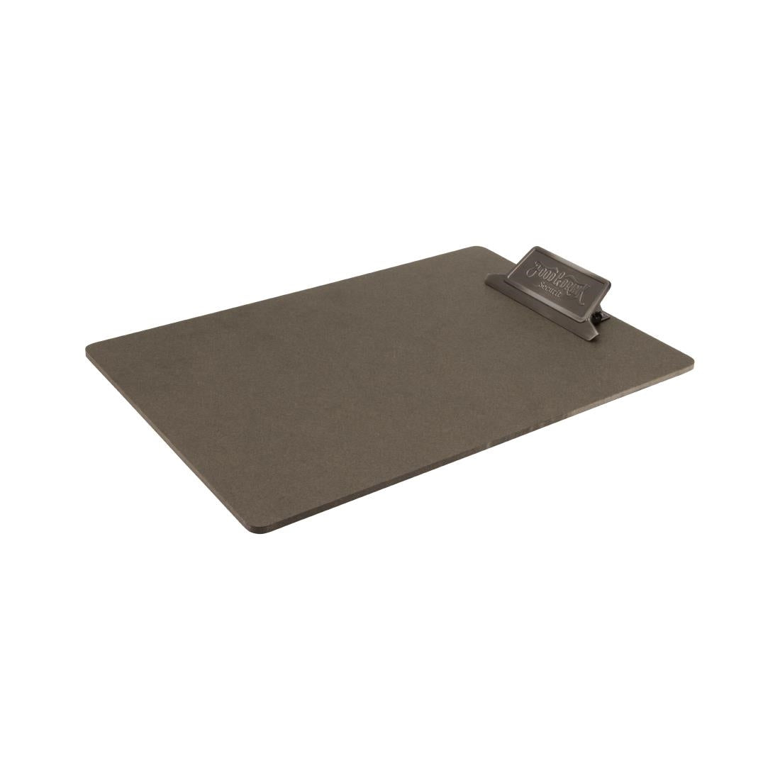Planche porte-menu avec clip métal patiné "Food & Drink" Securit Vintage A4 — CU931