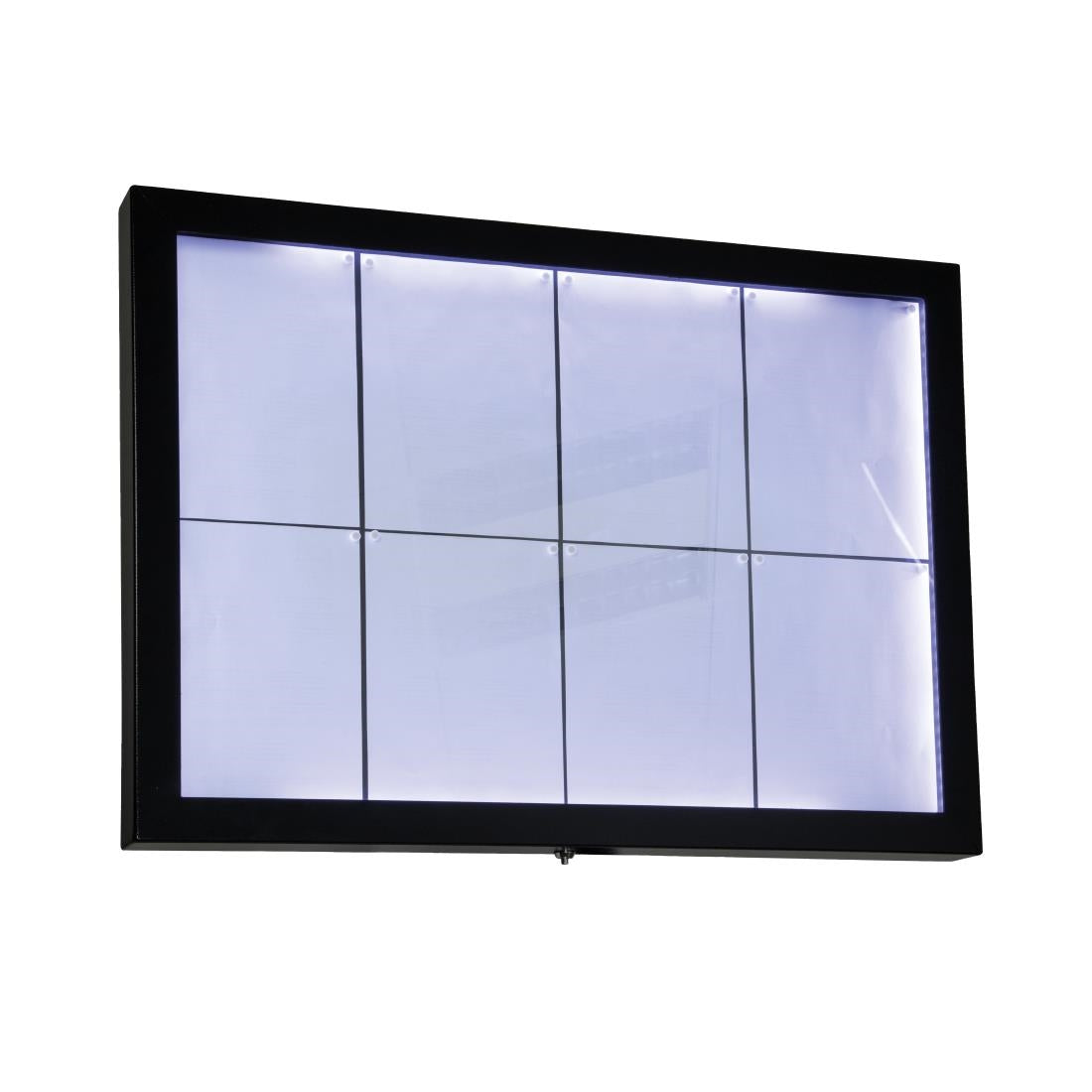 Porte-menu mural à LED blanches en acier noir Securit 8xA4 — CU934