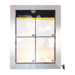Porte-menu mural à LED couleurs en inox Securit 4xA4 — CU937