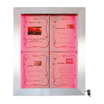 Porte-menu mural à LED couleurs en inox Securit 4xA4 — CU937