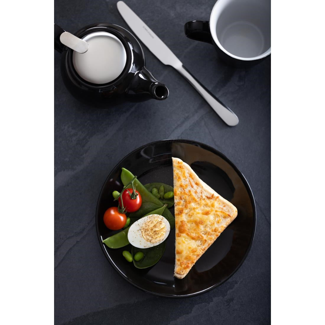 Assiettes creuses Olympia Café noires 205mm (lot de 12) — CU950
