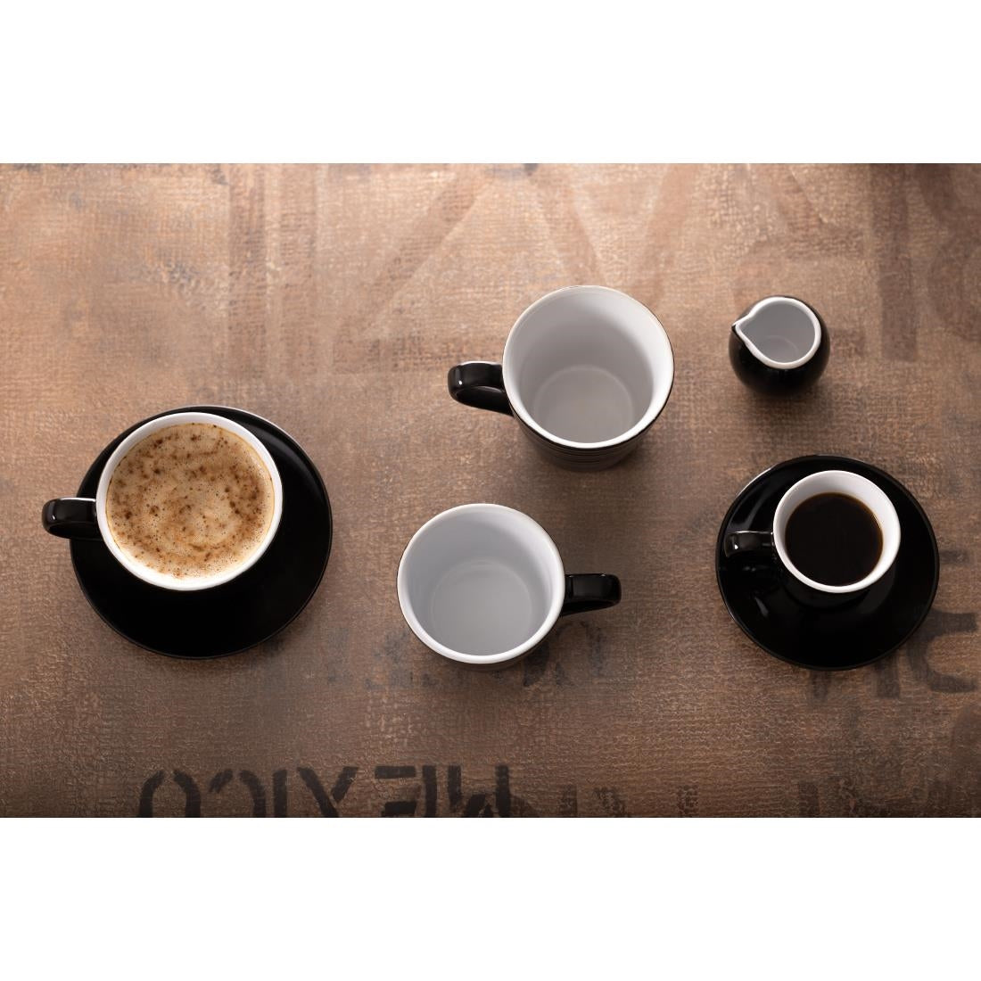 Soucoupes expresso Olympia Café noires 116mm (lot de 12) — CU955
