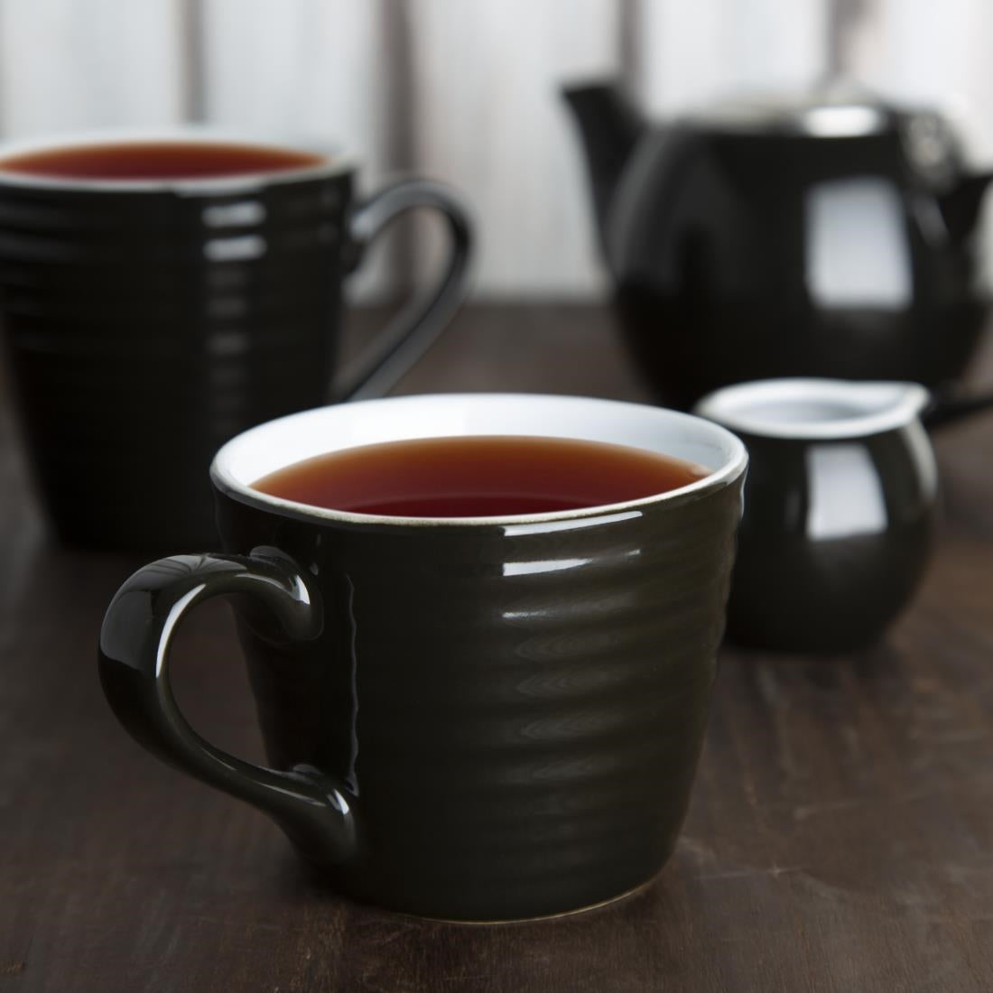 Mugs Aroma Olympia Café noirs 230ml (lot de 6) — CU960