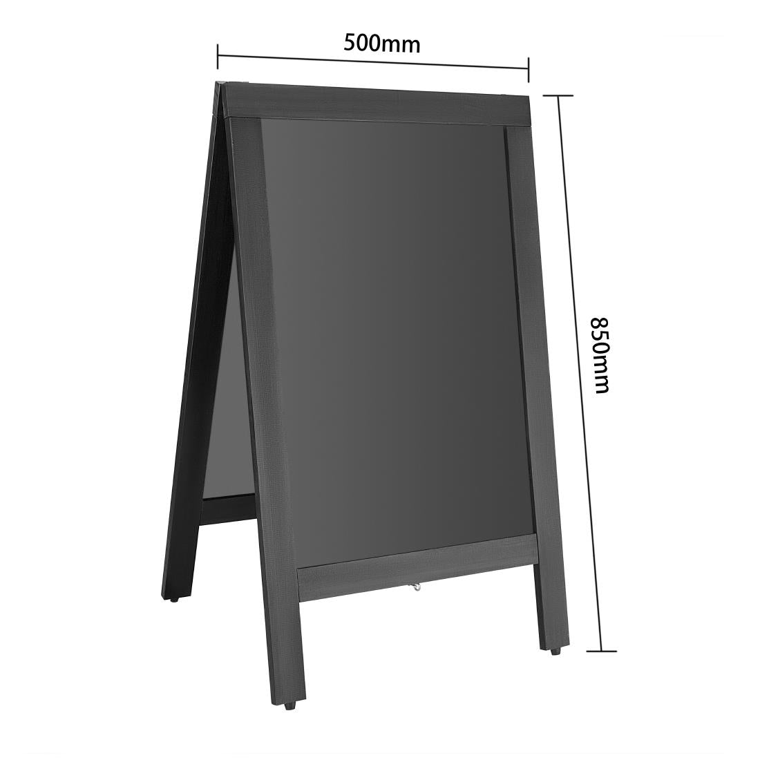 Panneau de trottoir avec cadre en bois noir Olympia 500x850mm — CU992