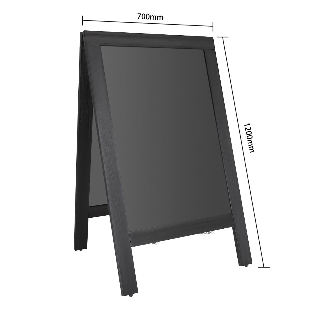 Panneau de trottoir avec cadre en bois noir Olympia 700x1200mm — CU993