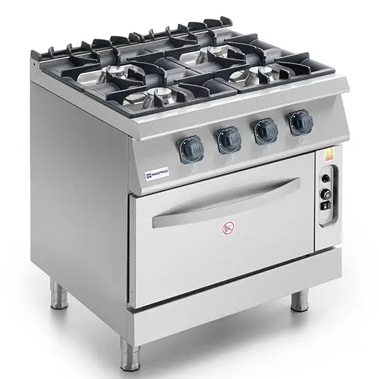 Cuisinière gaz sur four statique GN 2/1 4 brûleurs