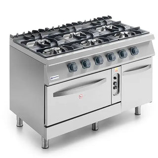 Cuisinière gaz sur four statique GN 2/1 et armoire fermée