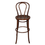 Tabouret haut bistro en bois courbé Fameg noyer — CW012
