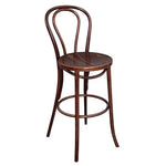 Tabouret haut bistro en bois courbé Fameg noyer — CW012