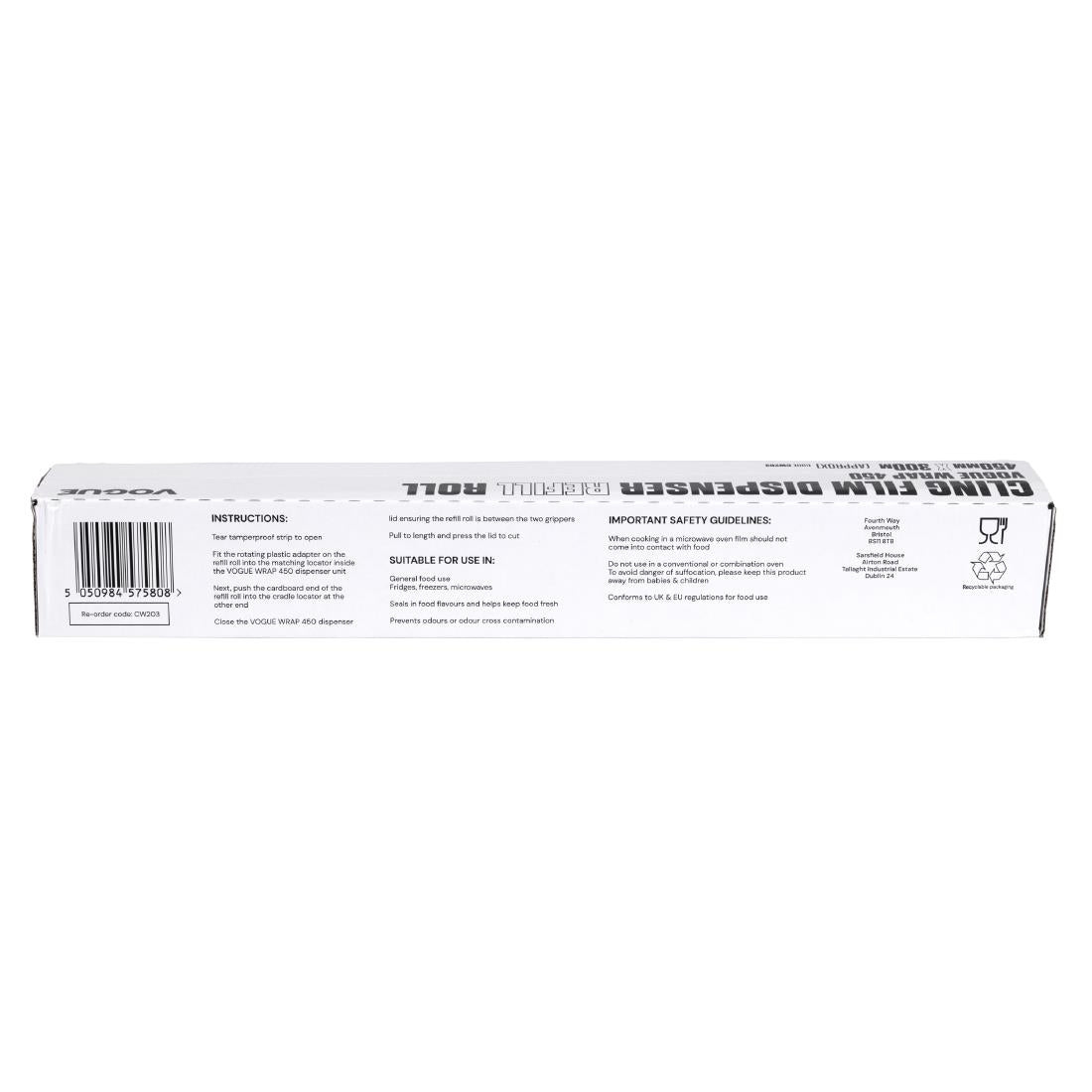 Rouleaux de film alimentaire pour distributeur Wrap450 Vogue (lot de 3) — CW203