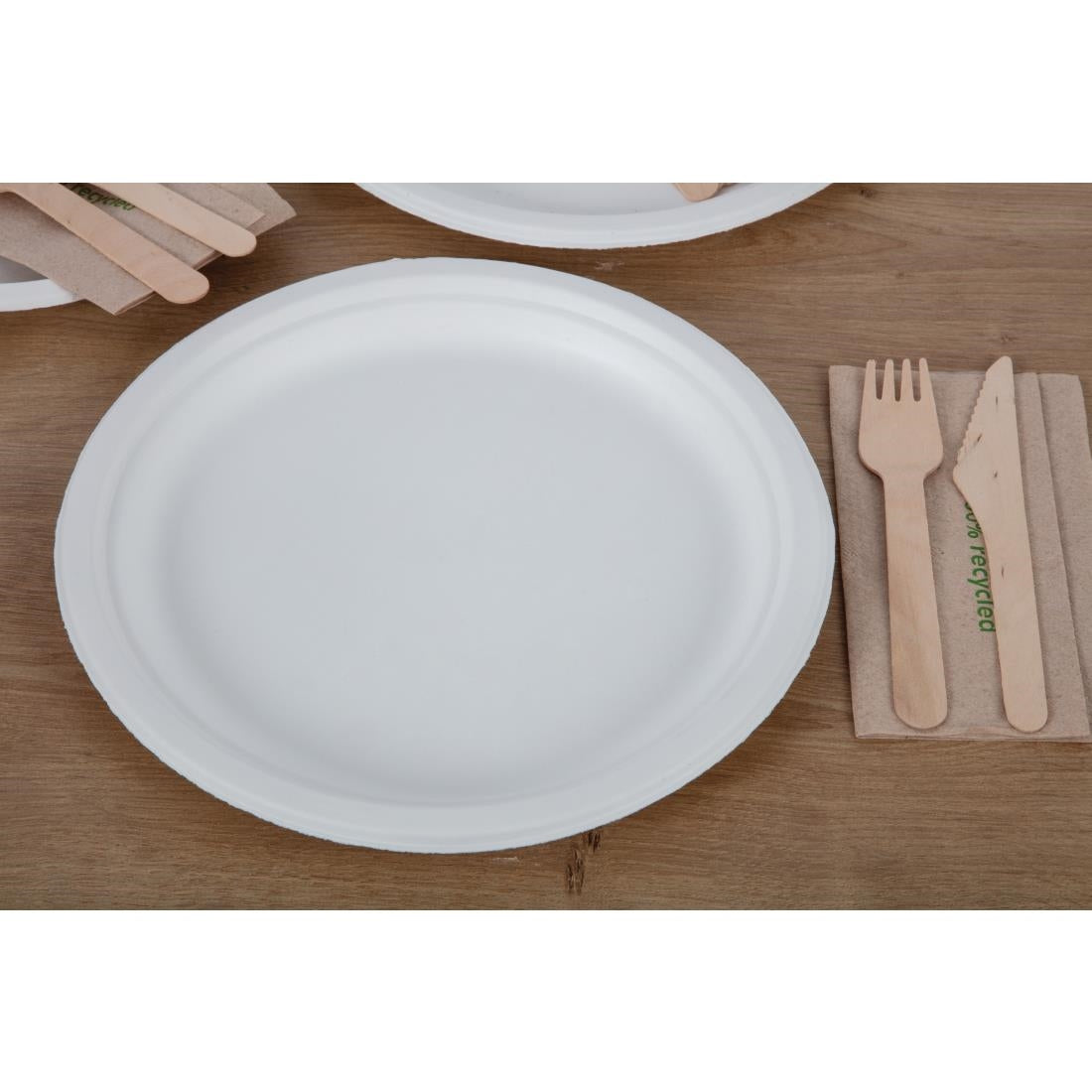 Assiettes en bagasse compostables Fiesta Compostable 26 cm (lot de 50) — CW904