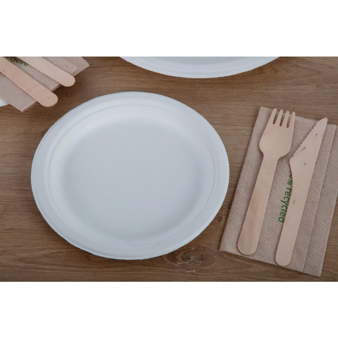 Assiettes en bagasse compostables Fiesta Compostable 17,9 cm (lot de 50) — CW905