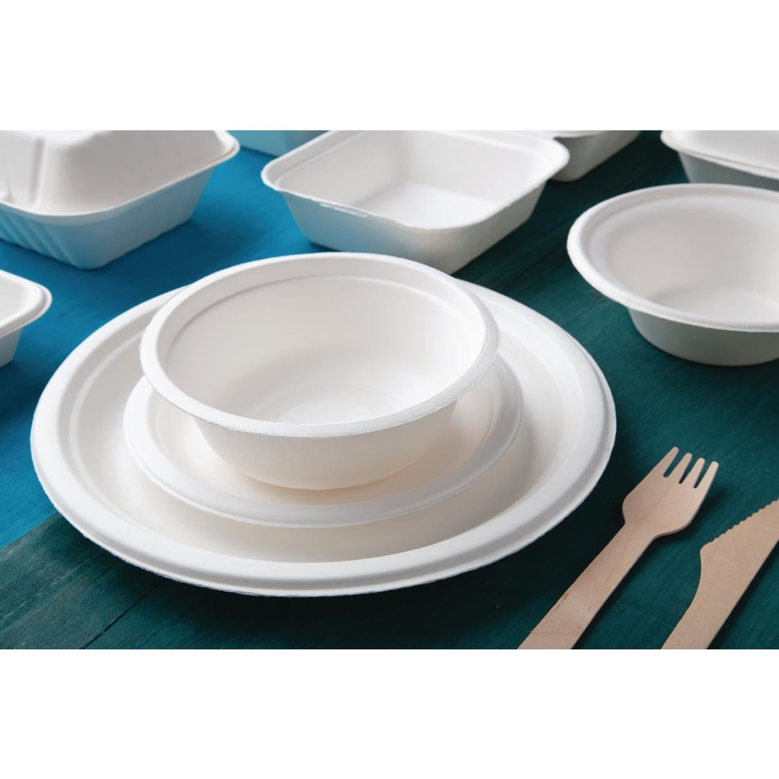 Assiettes en bagasse compostables Fiesta Compostable 26 cm (lot de 50) — CW904