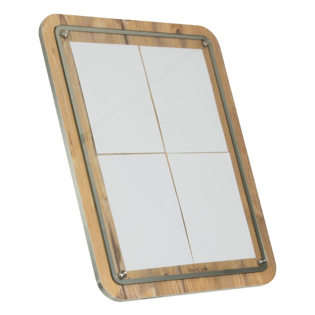 Porte-menu en bois Securit 4xA4 avec poteau et socle — CX073