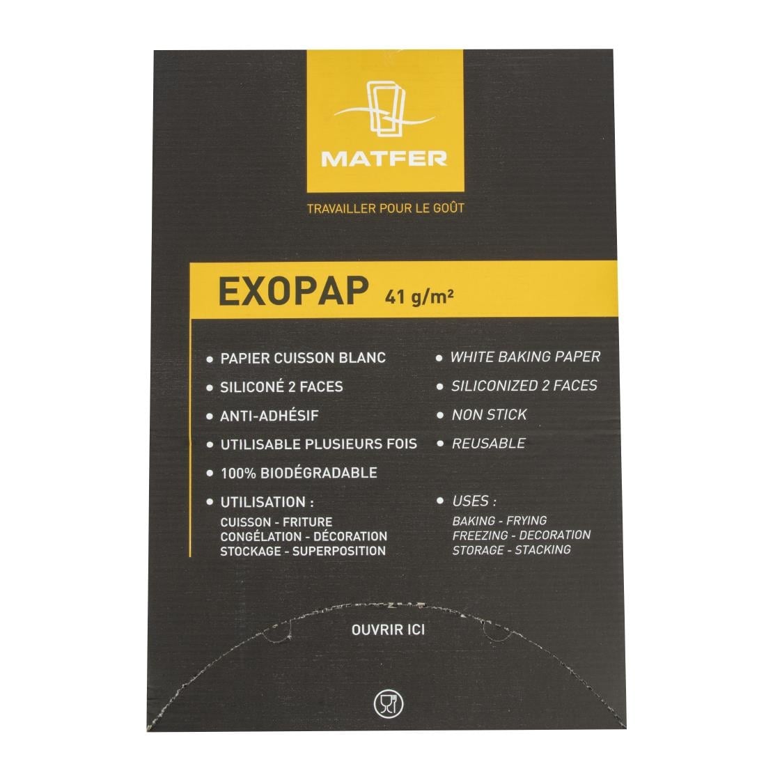 Papier cuisson Matfer Bourgeat Exopap 600 x 400 mm (lot de 500) — CX520