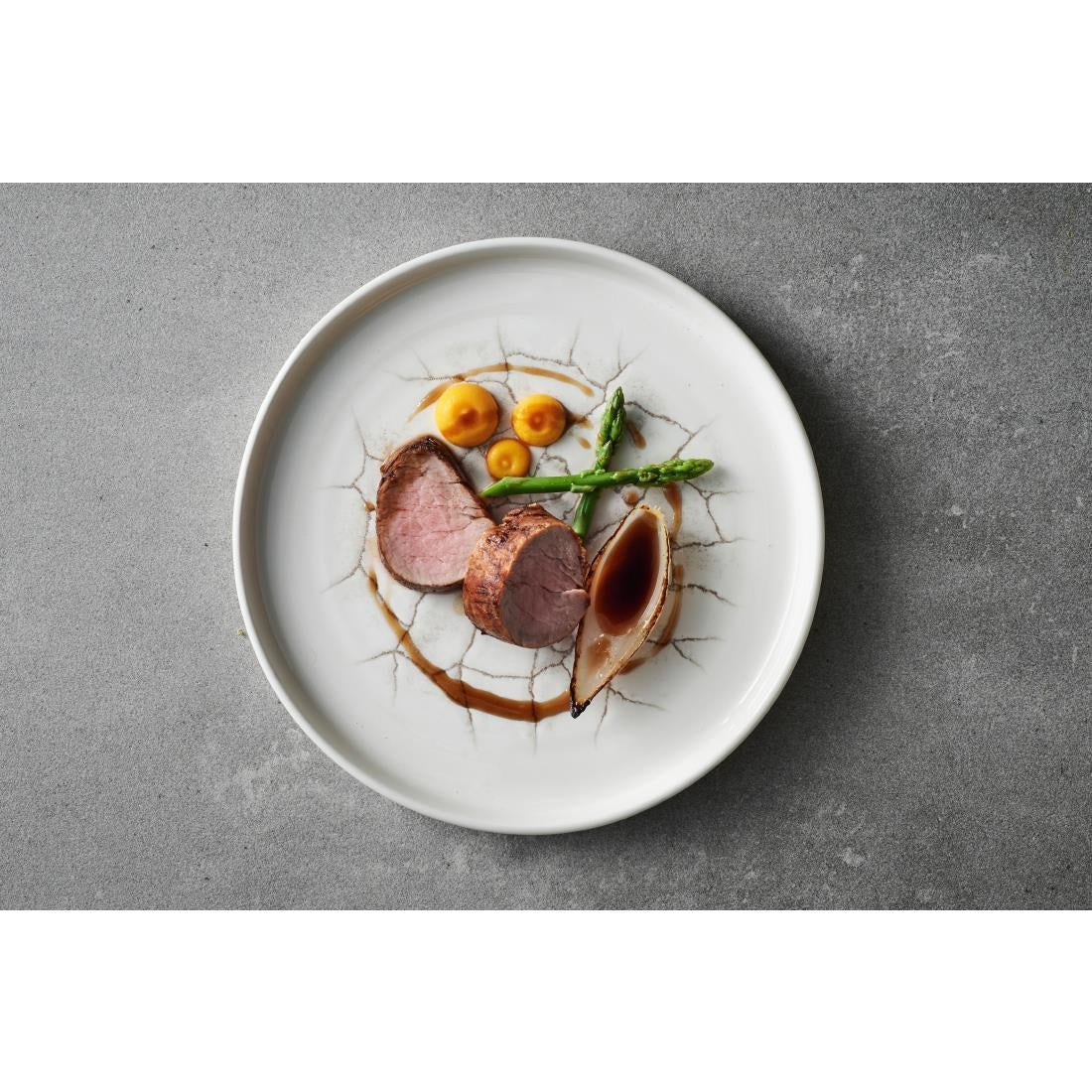 Assiettes avec rebord Churchill Studio Prints Kintsugi Agate Grey 220mm (lot de 6) — CX676