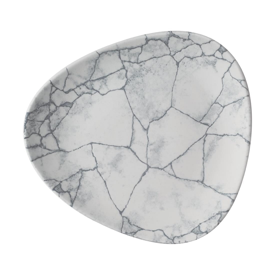 Assiettes triangulaires Churchill Studio Prints Kintsugi Pearl Lotus Grey 178mm (lot de 12) — CX693