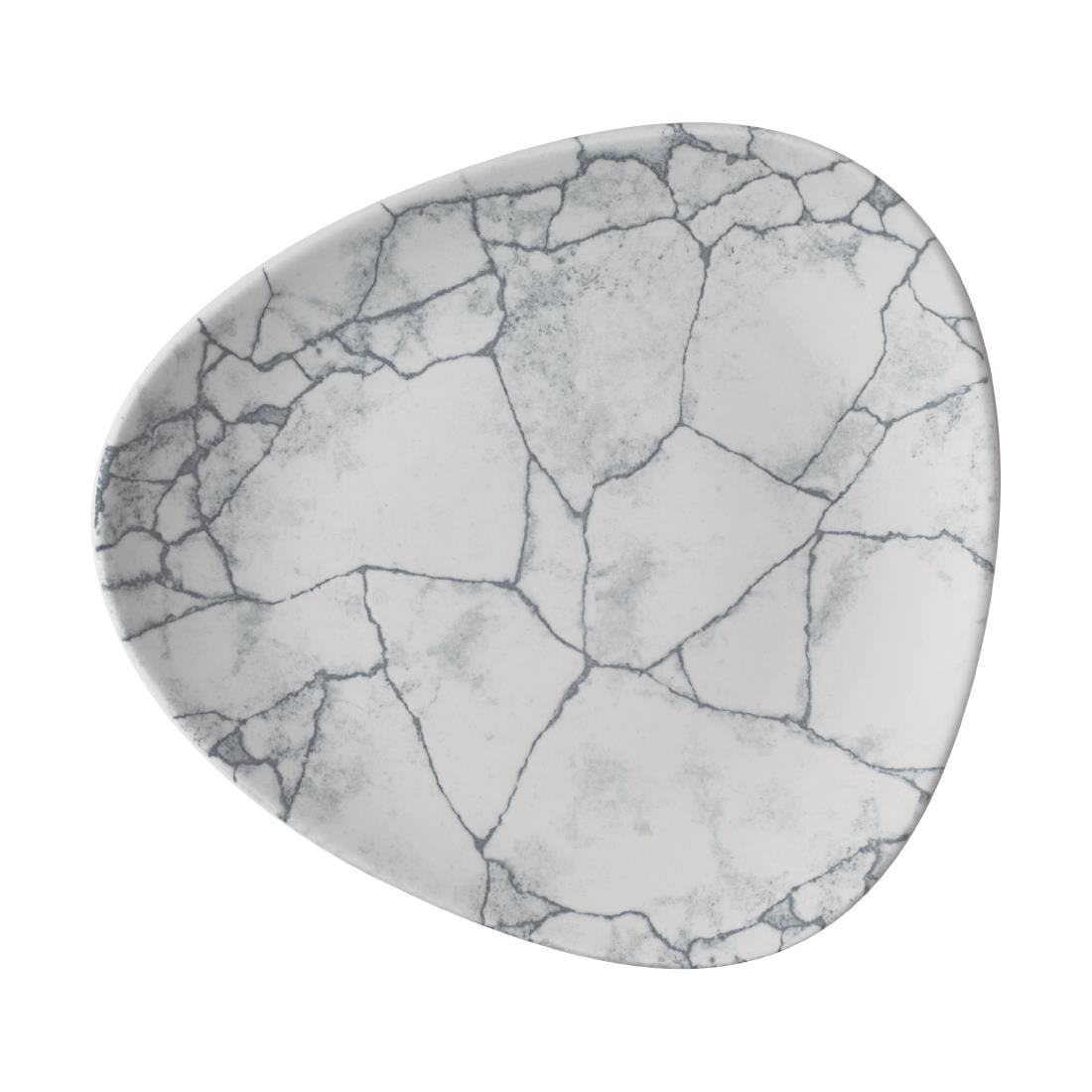 Assiettes triangulaires Churchill Studio Prints Kintsugi Pearl Lotus Grey 228mm (lot de 12) — CX694