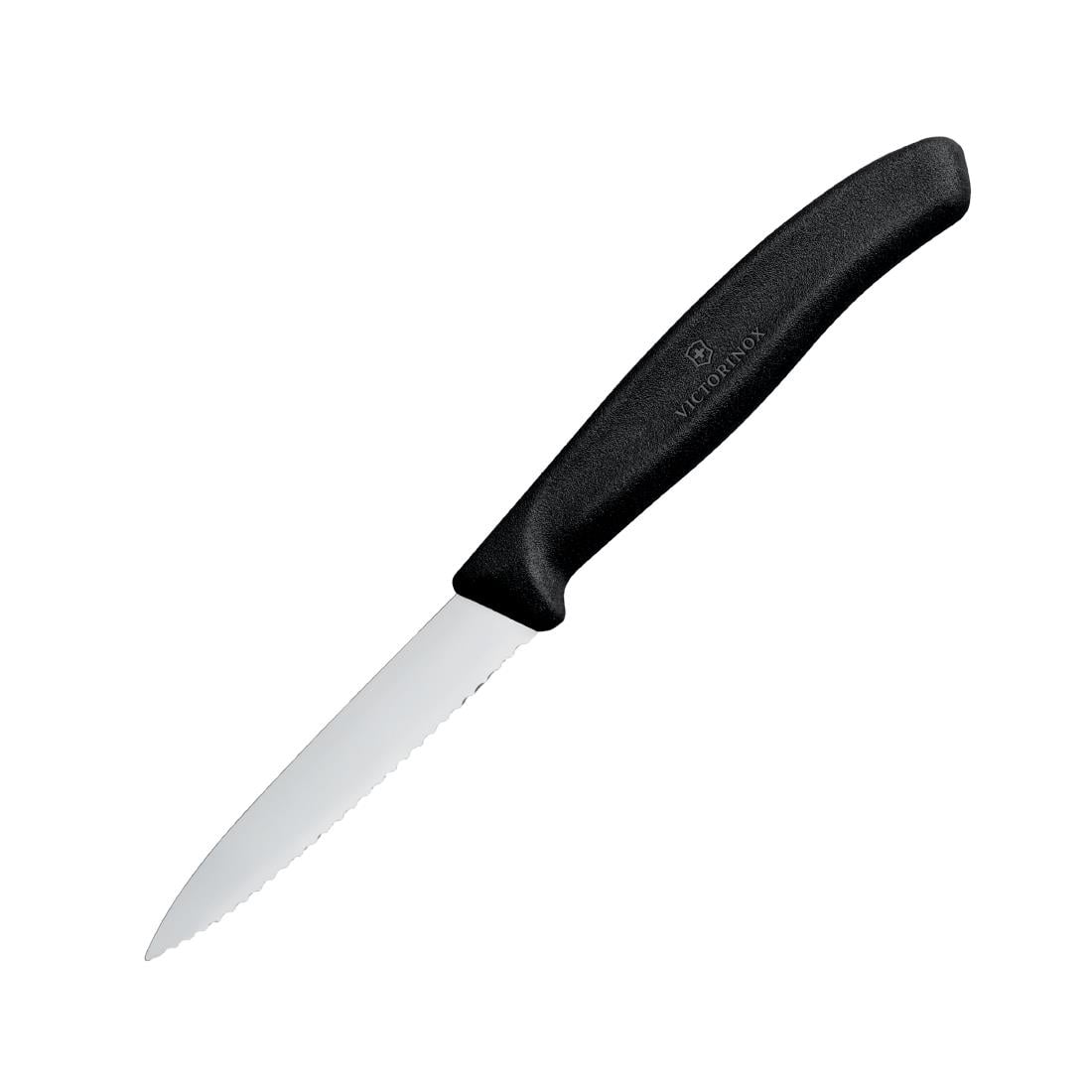 Couteau d'office denté pointu Victorinox 8cm noir — CX746