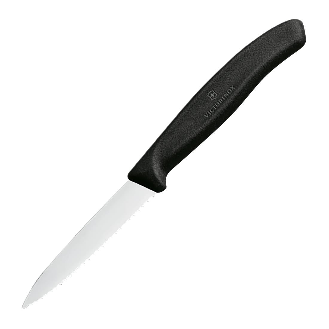 Couteau d'office denté pointu Victorinox 8cm noir — CX746