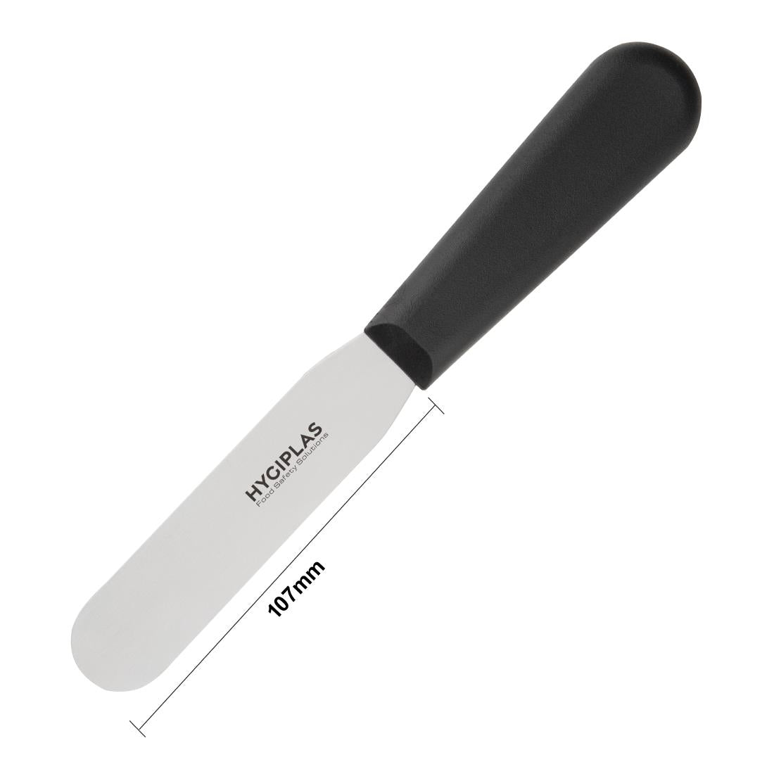 Couteau spatule à lame droite Hygiplas noir 100mm — D401
