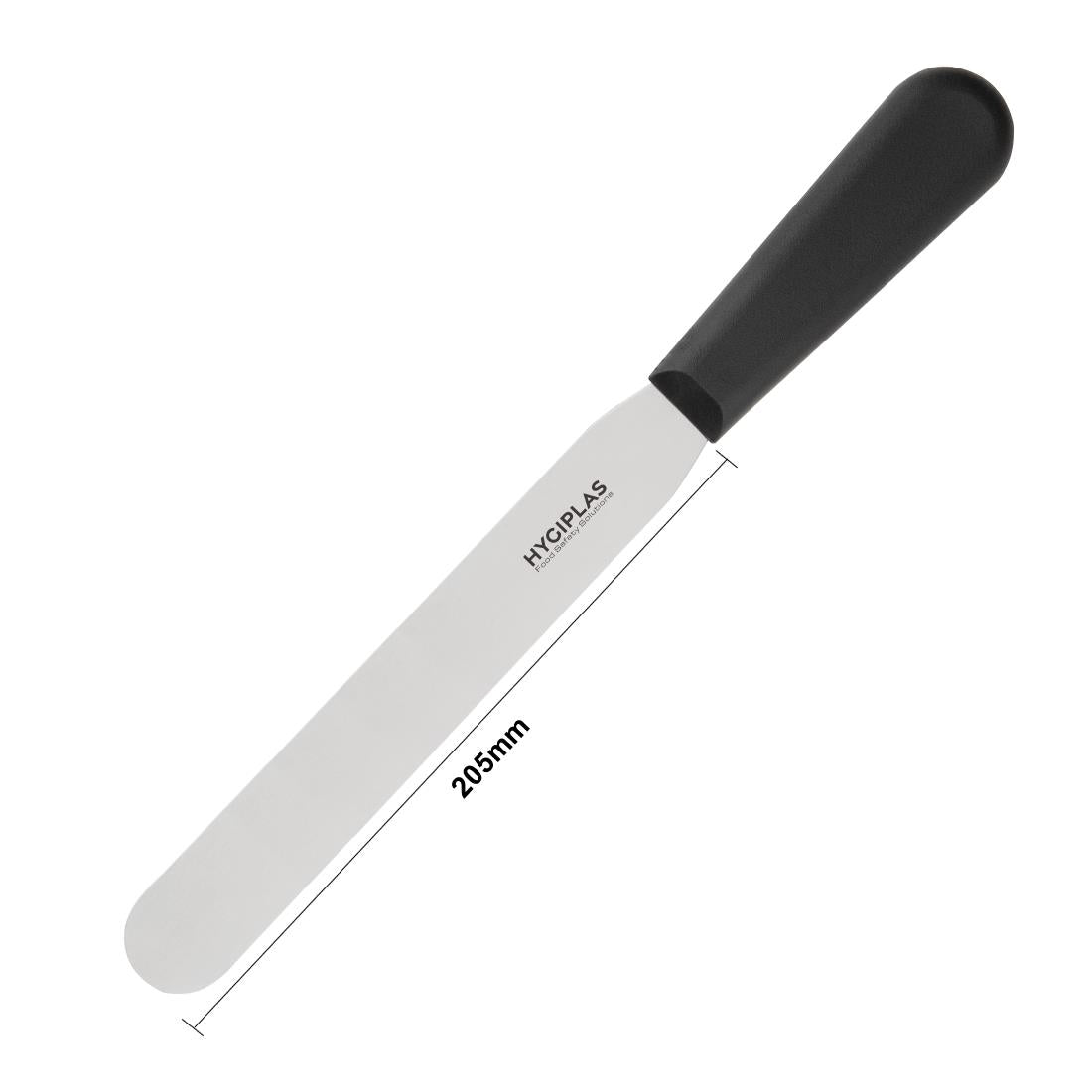 Couteau spatule à lame droite Hygiplas noir 205mm — D404