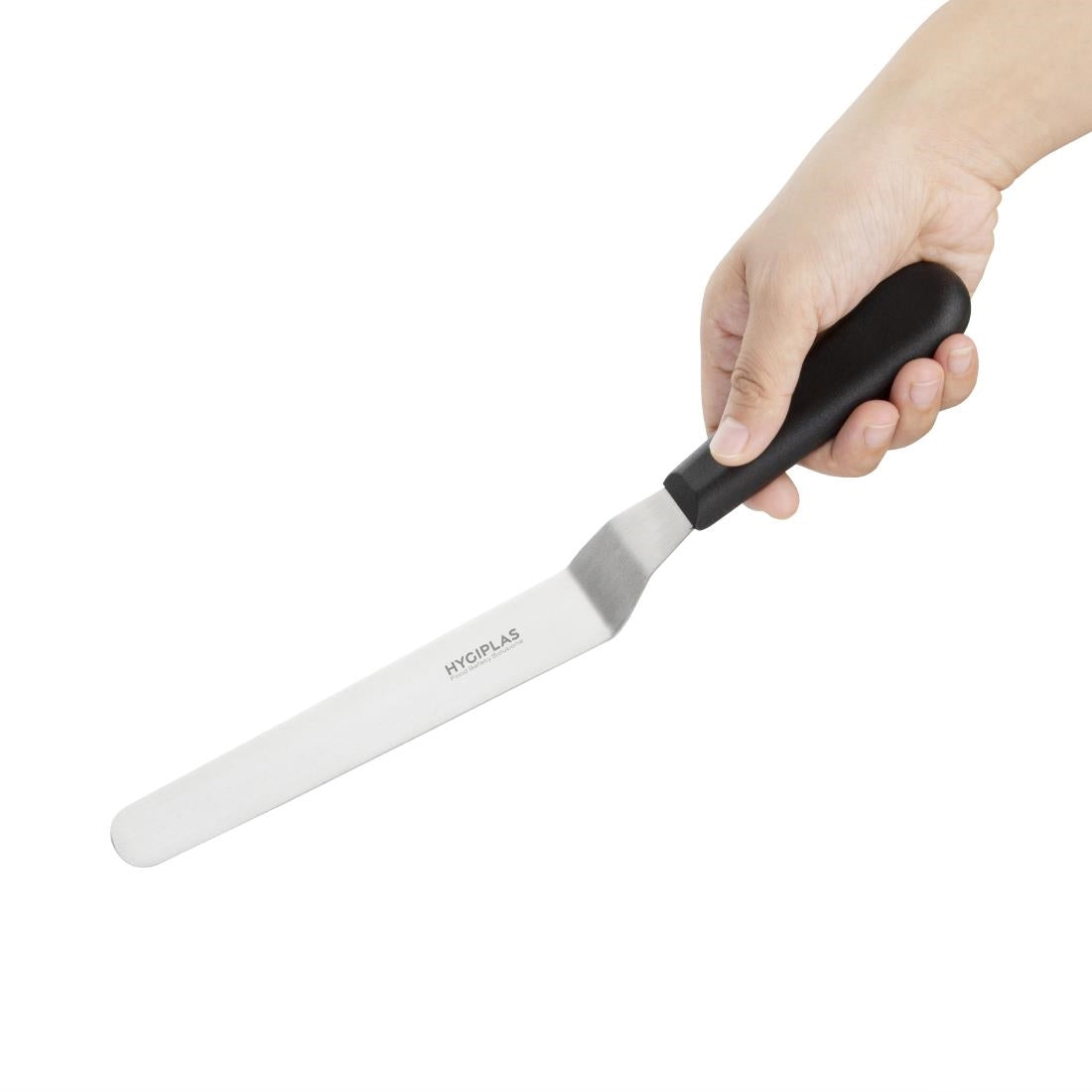 Couteau spatule coudé Hygiplas noir 190mm — D410