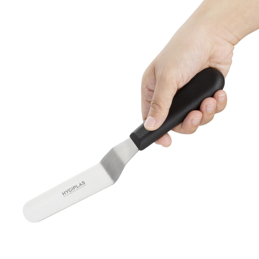 Couteau spatule coudé Hygiplas noir 100mm — D420