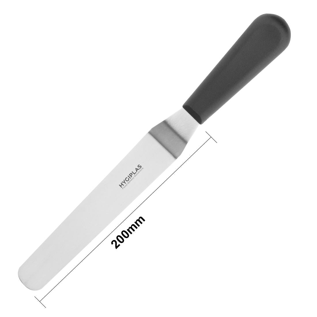 Couteau spatule coudé Hygiplas noir 100mm — D420