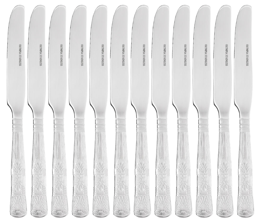 Couteau de table Olympia Kings manche plein (lot de 12) — D682