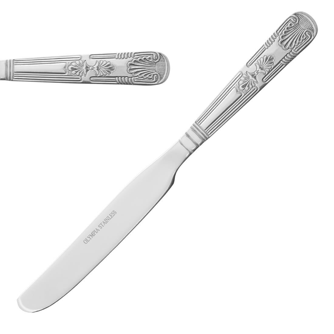 Couteau à dessert manche plein Olympia Kings (lot de 12) — D685