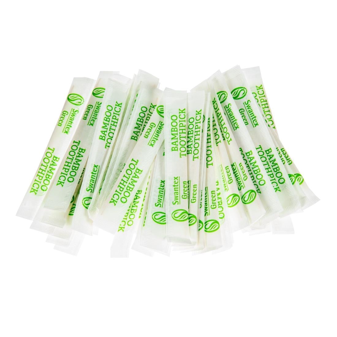 Cure-dents en bambou biodégradables emballés individuellement Swantex (lot de 1000) — DA015