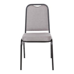 Chaise de banquet avec dossier carré et tissu gris Bolero lot de 4 — DA602
