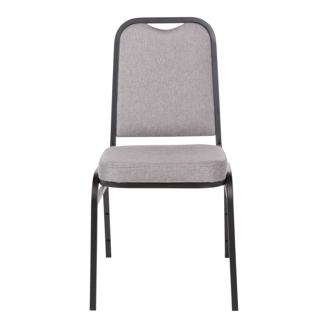 Chaise de banquet avec dossier carré et tissu gris Bolero lot de 4 — DA602