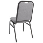 Chaise de banquet avec dossier carré et tissu gris Bolero lot de 4 — DA602