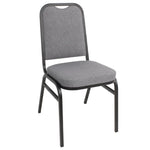 Chaise de banquet avec dossier carré et tissu gris Bolero lot de 4 — DA602