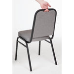 Chaise de banquet avec dossier carré et tissu gris Bolero lot de 4 — DA602