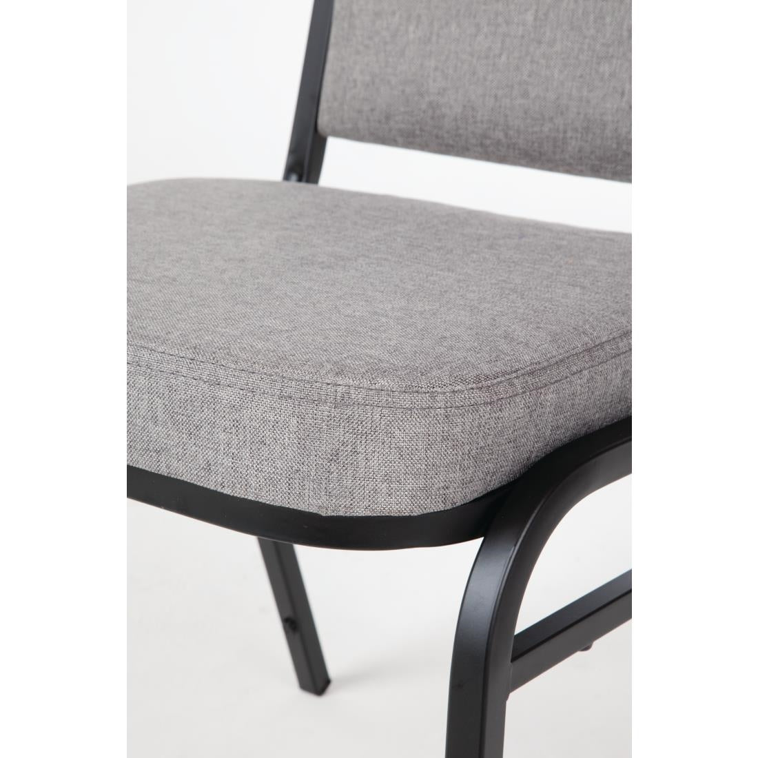 Chaise de banquet avec dossier carré et tissu gris Bolero lot de 4 — DA602