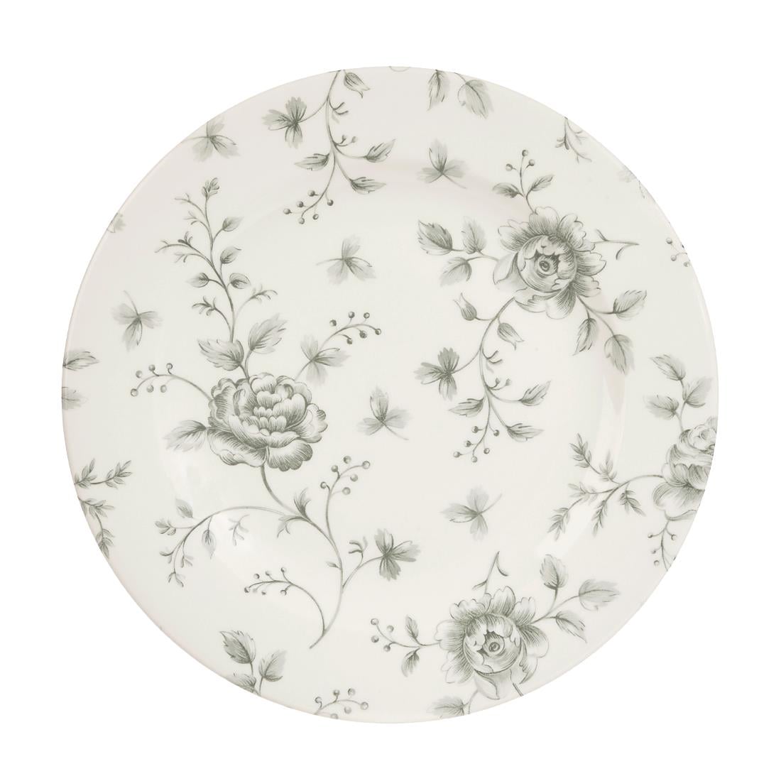 Assiettes plates Churchill Vintage Prints Rose ChintzGrey 210mm (Lot de 6) — DA666
