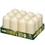 Bougies hautes cylindriques ivoire Bolsius 120mm (lot de 12) — DB087