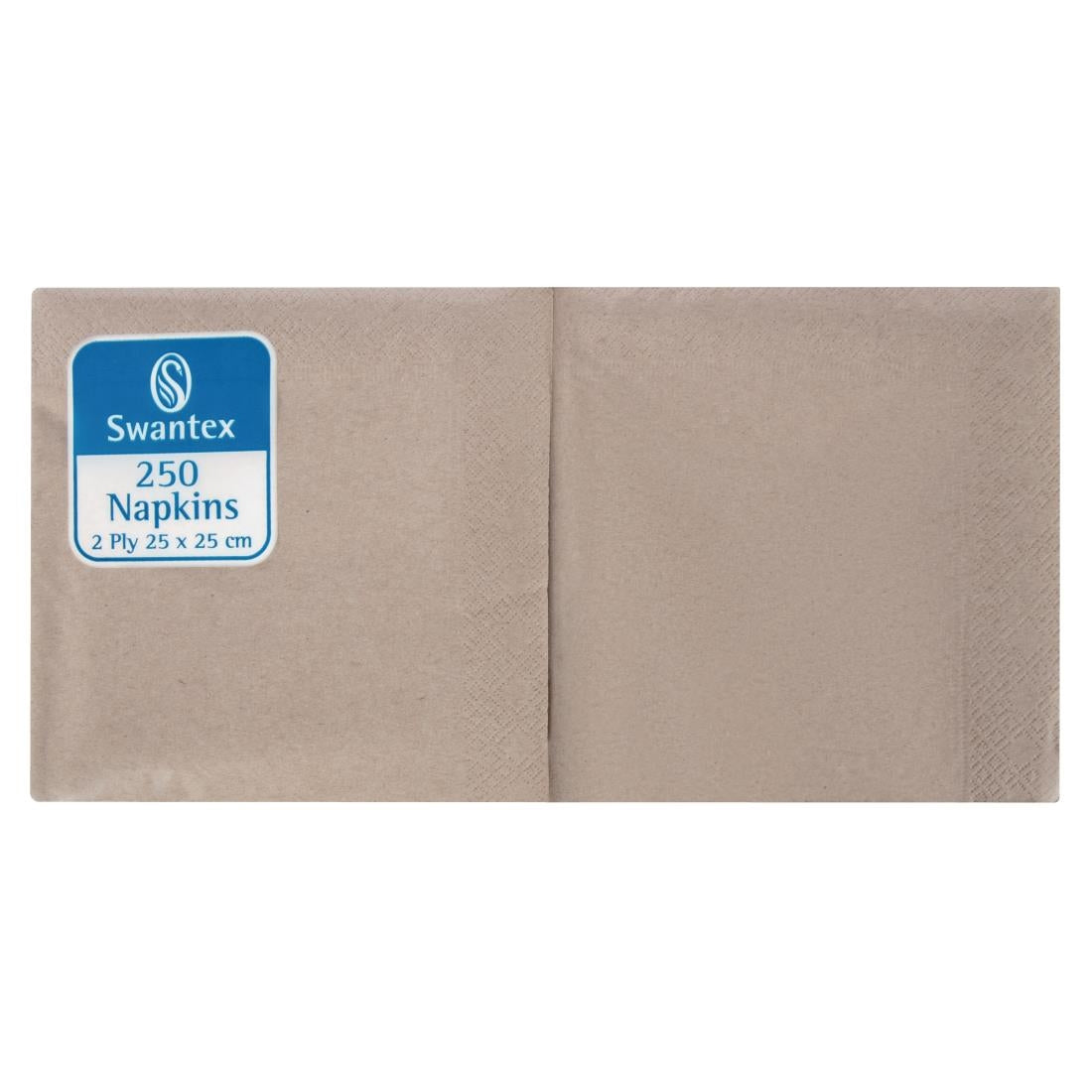 Serviettes cocktail kraft recyclées 250mm 2 plis pliage 1/4 (lot de 2000) — DB485