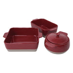 Plat à rôtir rouge et taupe Olympia 4,2L — DB527